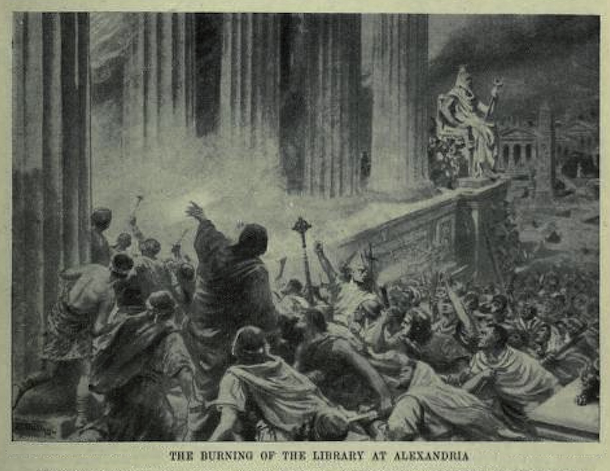 library of alexandria burning reason