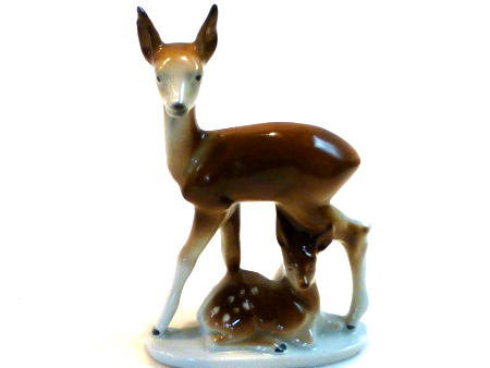 Ceramic Doe and Fawn