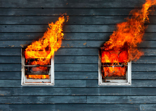Windows in flame