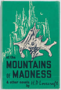 Lovecraft's "Mountains of Madness" first edition book jacket.