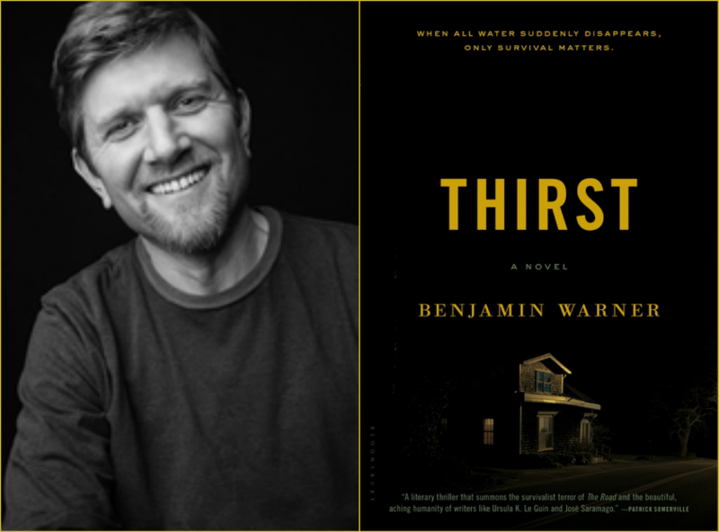 Author Benjamin Warner and the book jacket for his first novel, "Thirst."